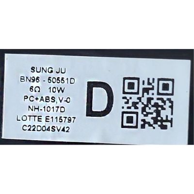 KIT DE BOCINAS PARA TV SAMSUNG NUMERO DE PARTE BN96-50551D / 6Ω 10W / BN9650551D / BN63-18625X001 / BN96-50552C / MODELO QN65Q80T	 - Imagen 3